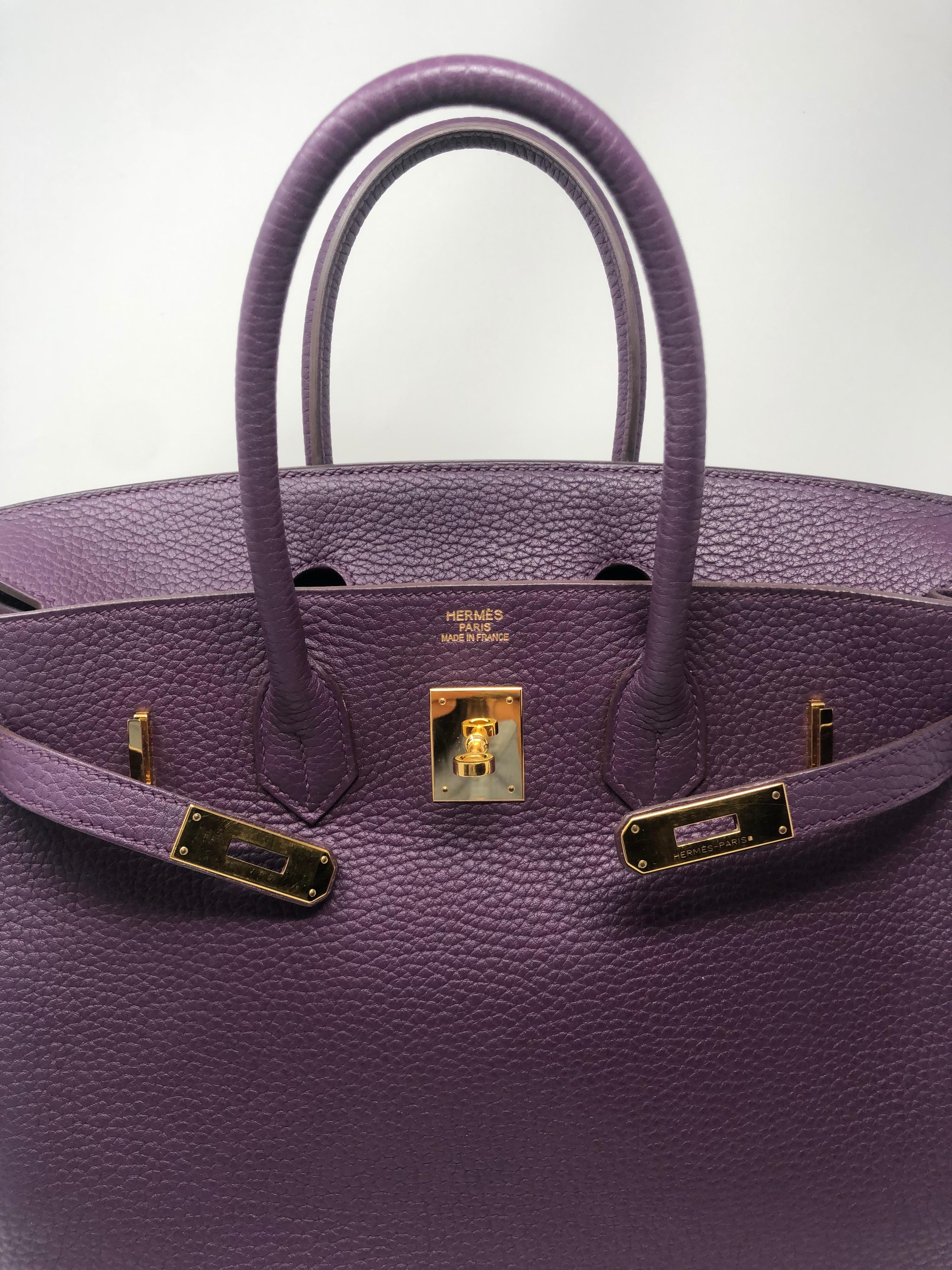 Hermès Birkin 35 Cassis Clemence Leather Bag  1