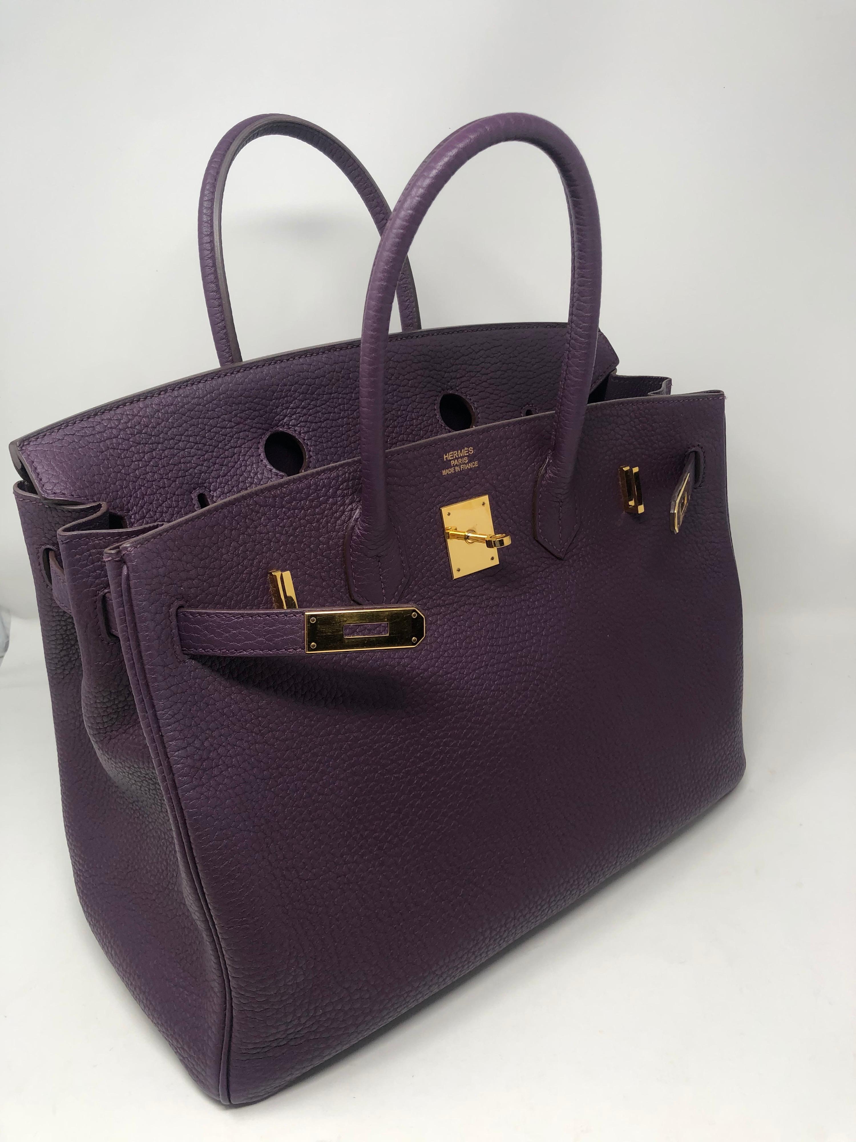 Hermès Birkin 35 Cassis Clemence Leather Bag  2