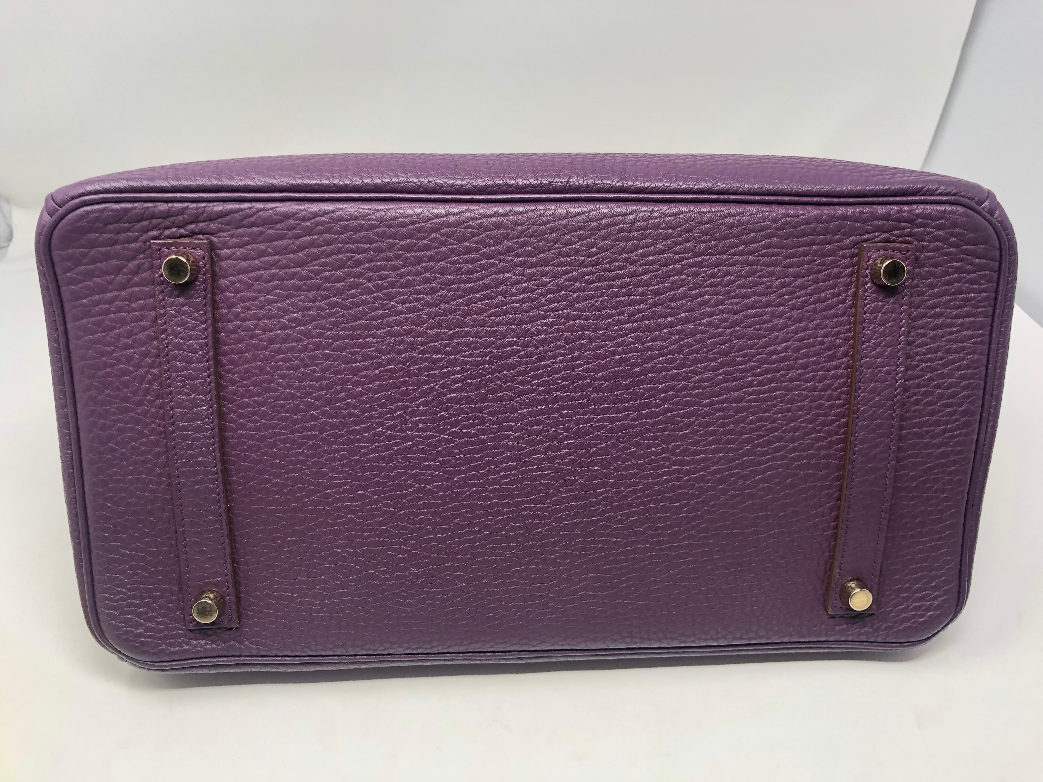 Hermès Birkin 35 Cassis Clemence Leather Bag 5