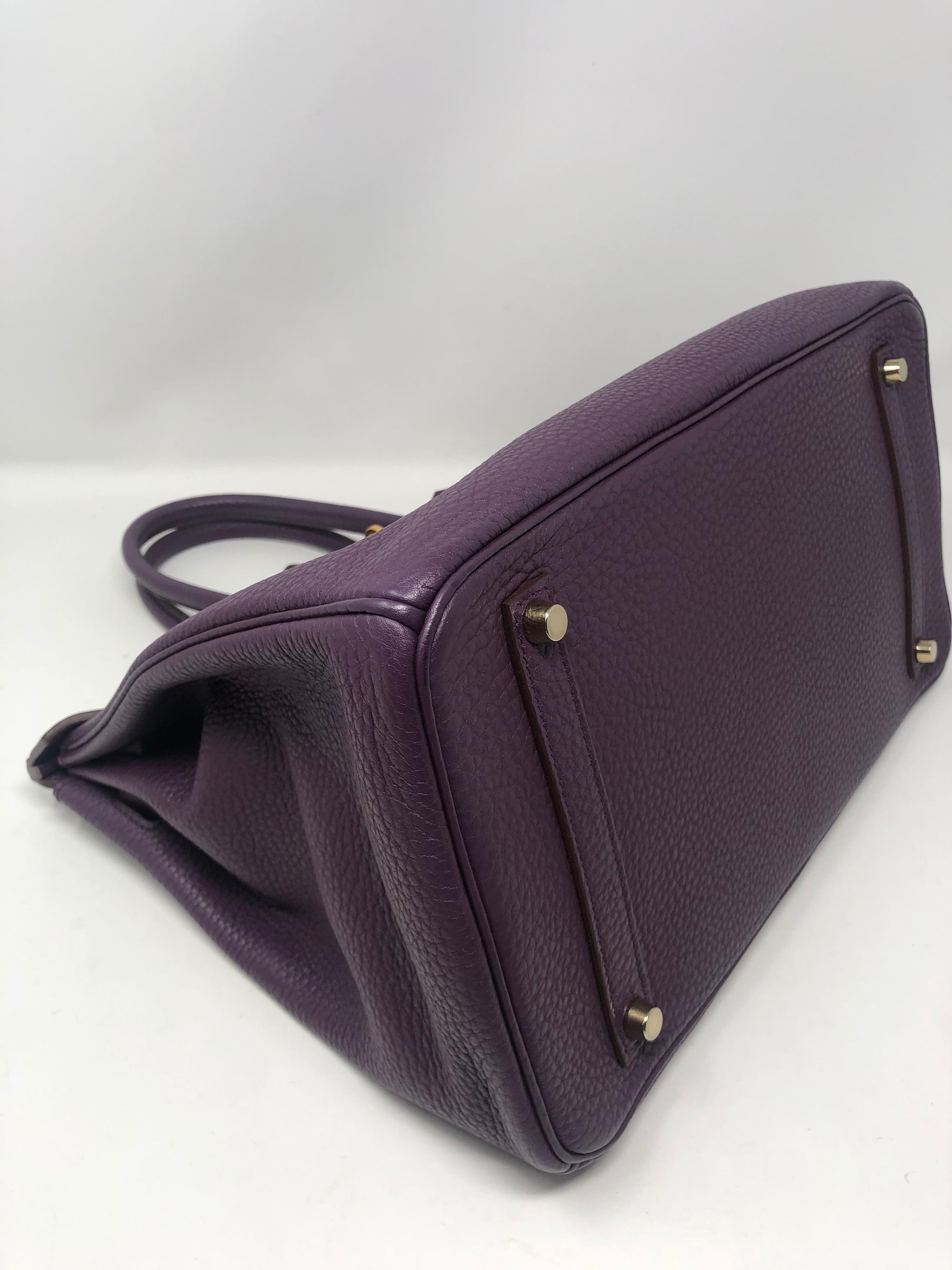 Hermès Birkin 35 Cassis Clemence Leather Bag 6