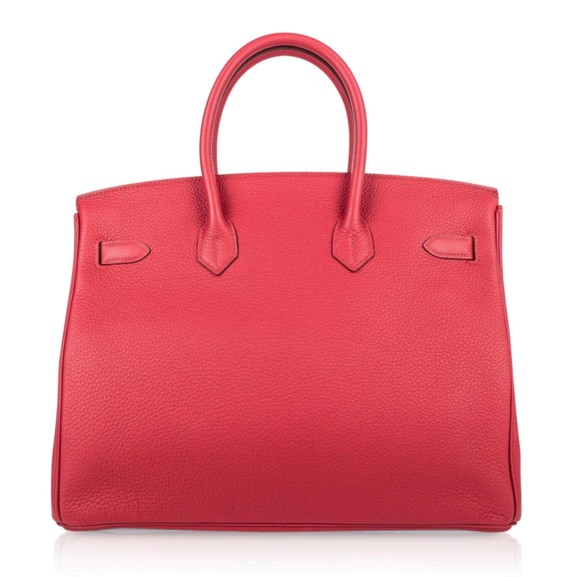 Women's Hermes Birkin 35 Vermillion Bag Gold Hardware Togo Leather For Sale