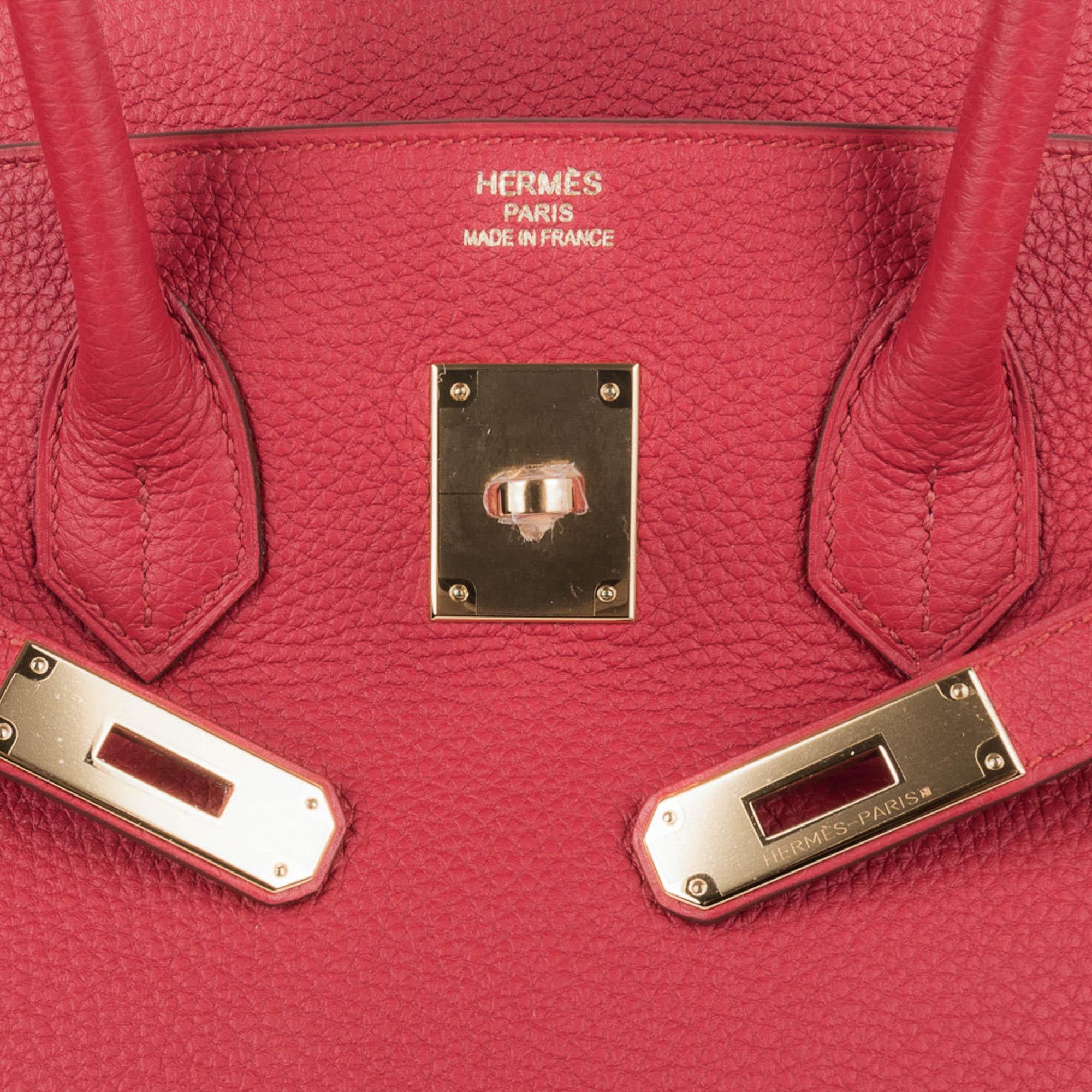 Hermes Birkin 35 Vermillion Bag Gold Hardware Togo Leather For Sale 1