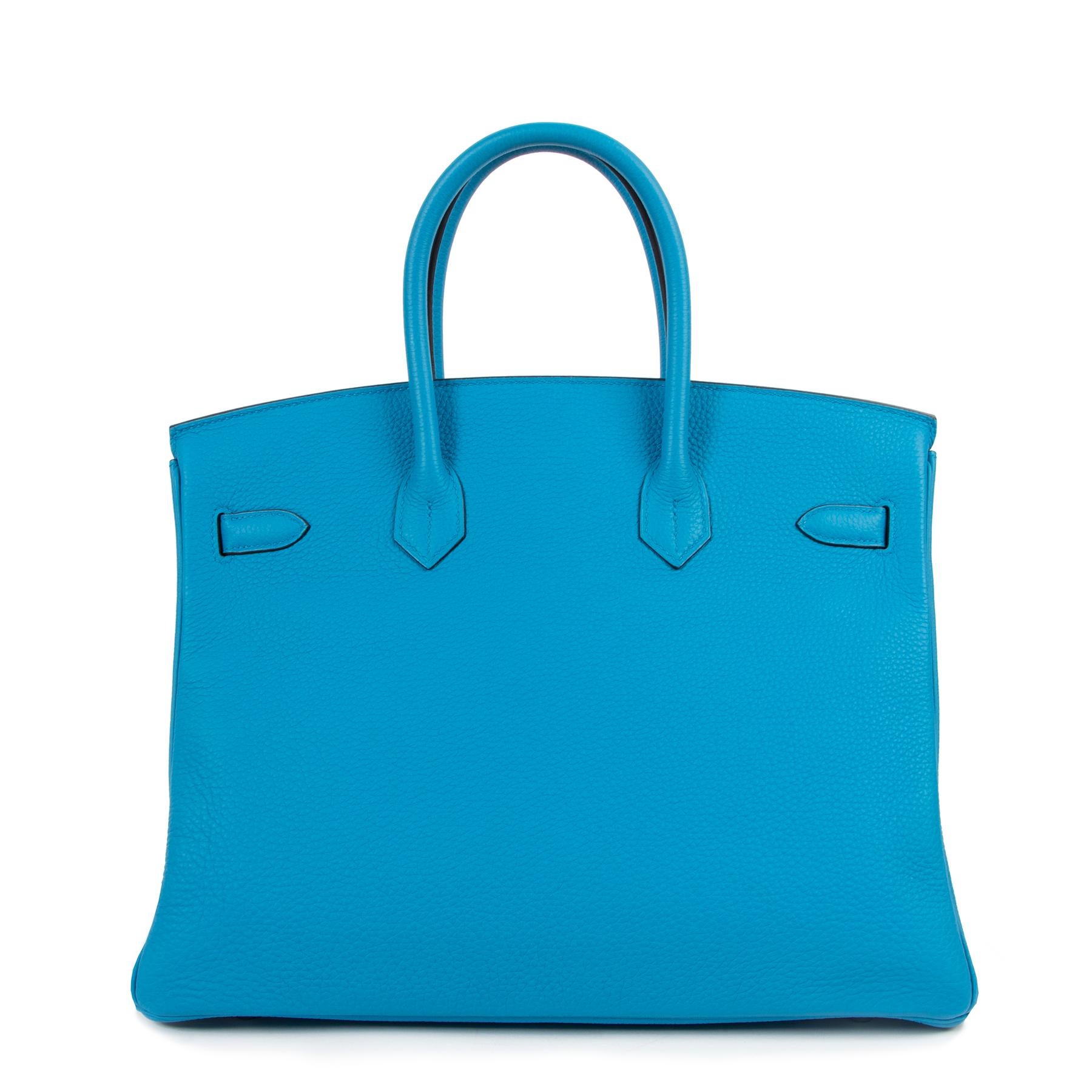 Hermès Birkin 35 Verso Blue Zanzibar/Malachite Togo PHW 1