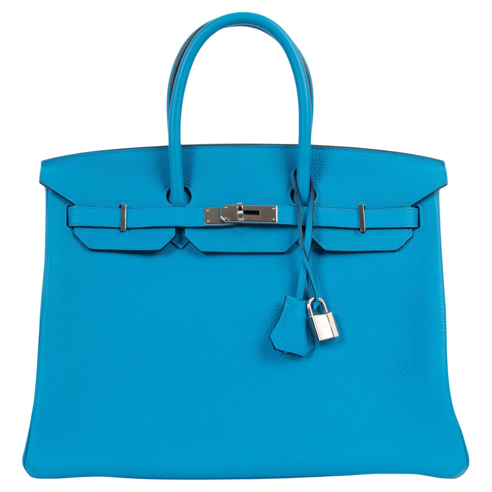 Hermès Birkin 35 Verso Blue Zanzibar/Malachite Togo PHW