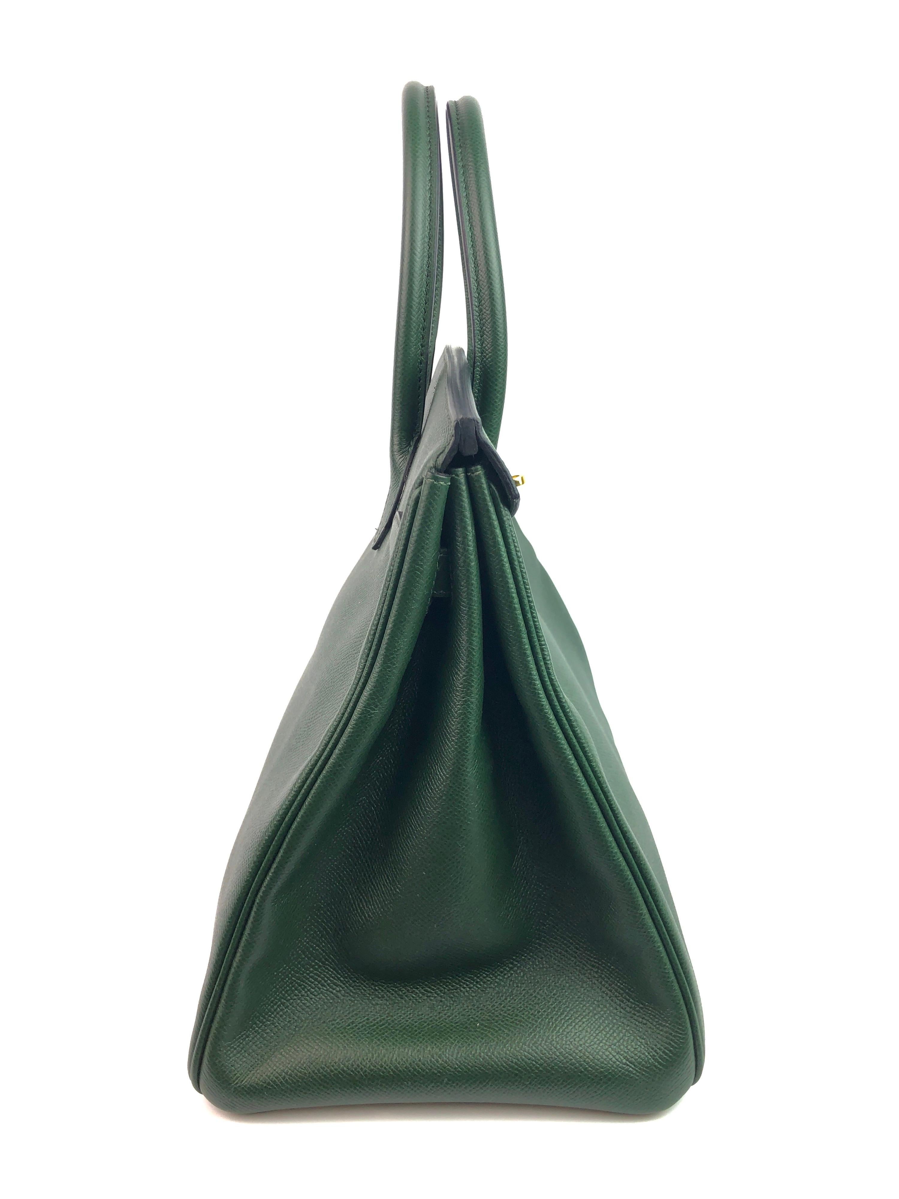 Hermes Birkin 35 Vert Anglais Green Gold Hardware In Good Condition In Miami, FL