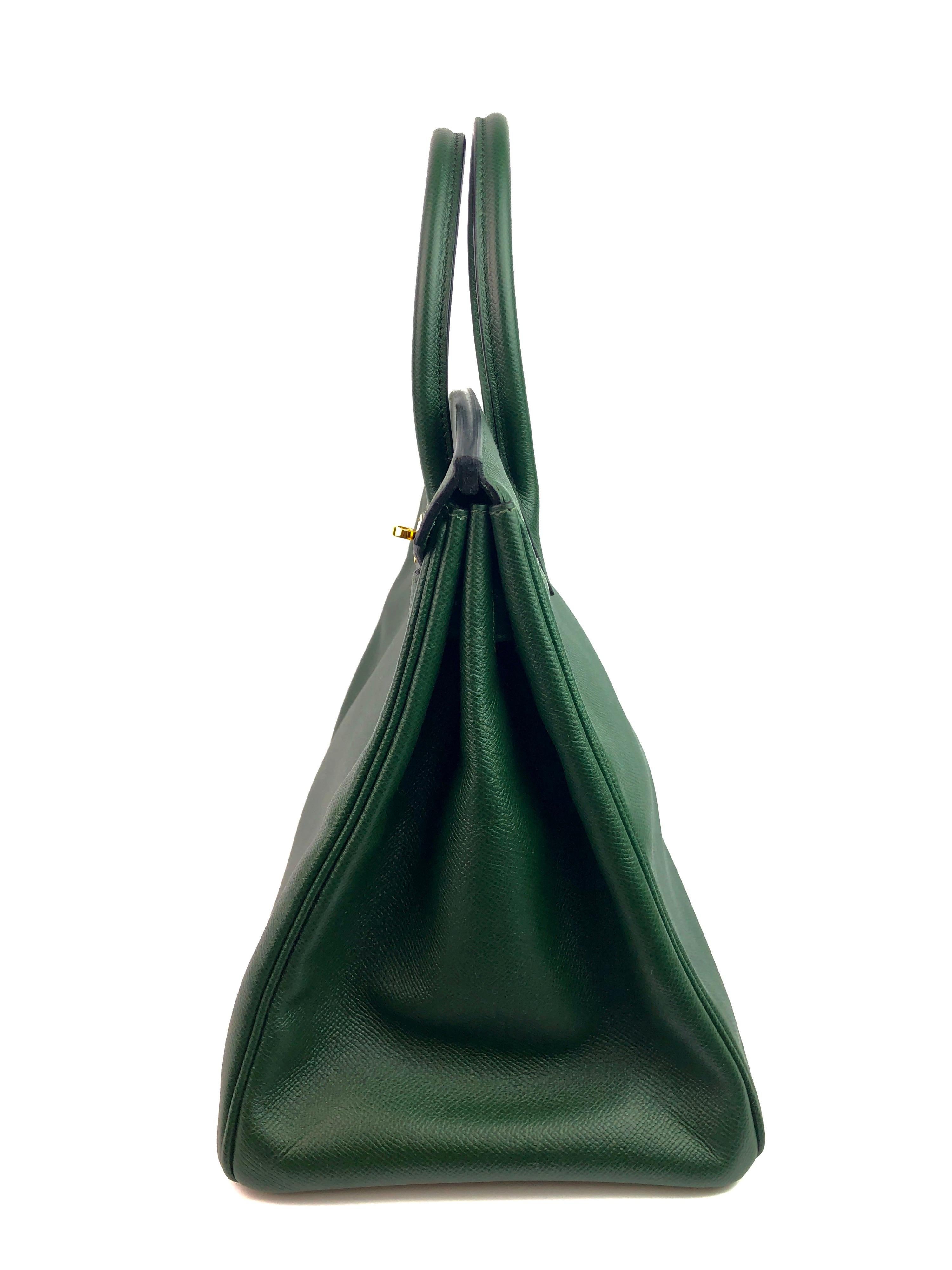 Women's or Men's Hermes Birkin 35 Vert Anglais Green Gold Hardware