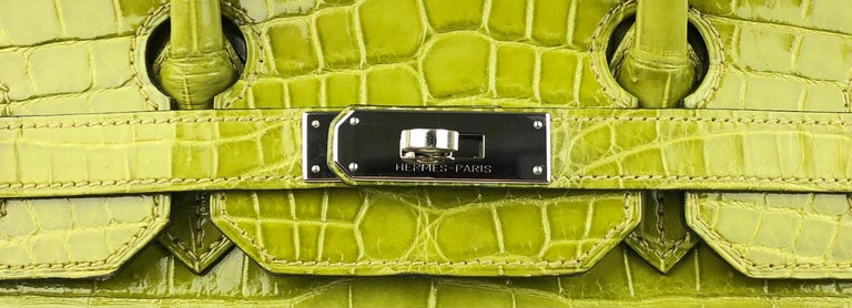 Hermès Birkin 35 Vert Anis Green Crocodile Gold Hardware
