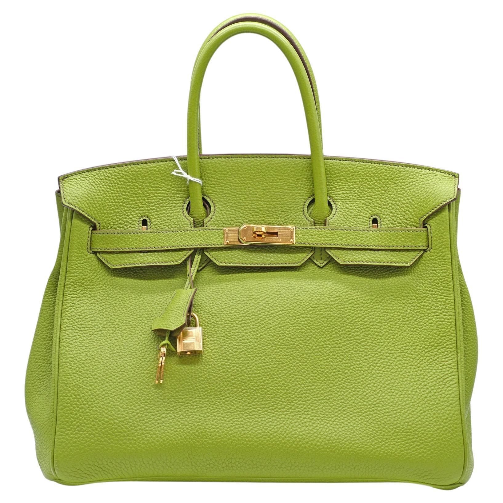 Hermès Birkin 35 Vert Anis Togo Leather Bag - '10s For Sale