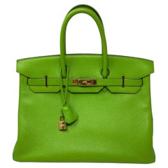 Hermes Birkin 35 Vert Cru Bag 