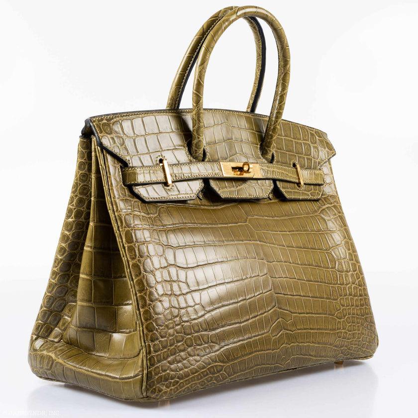 Replica Hermes Birkin 25 Handmade Bag In Malachite Crocodile Niloticus  Shiny Skin
