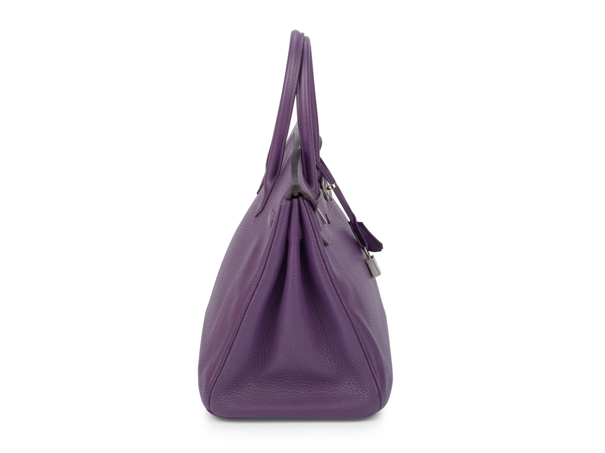 Hermès Birkin 35 Violet Togo Palladium Gris en venta