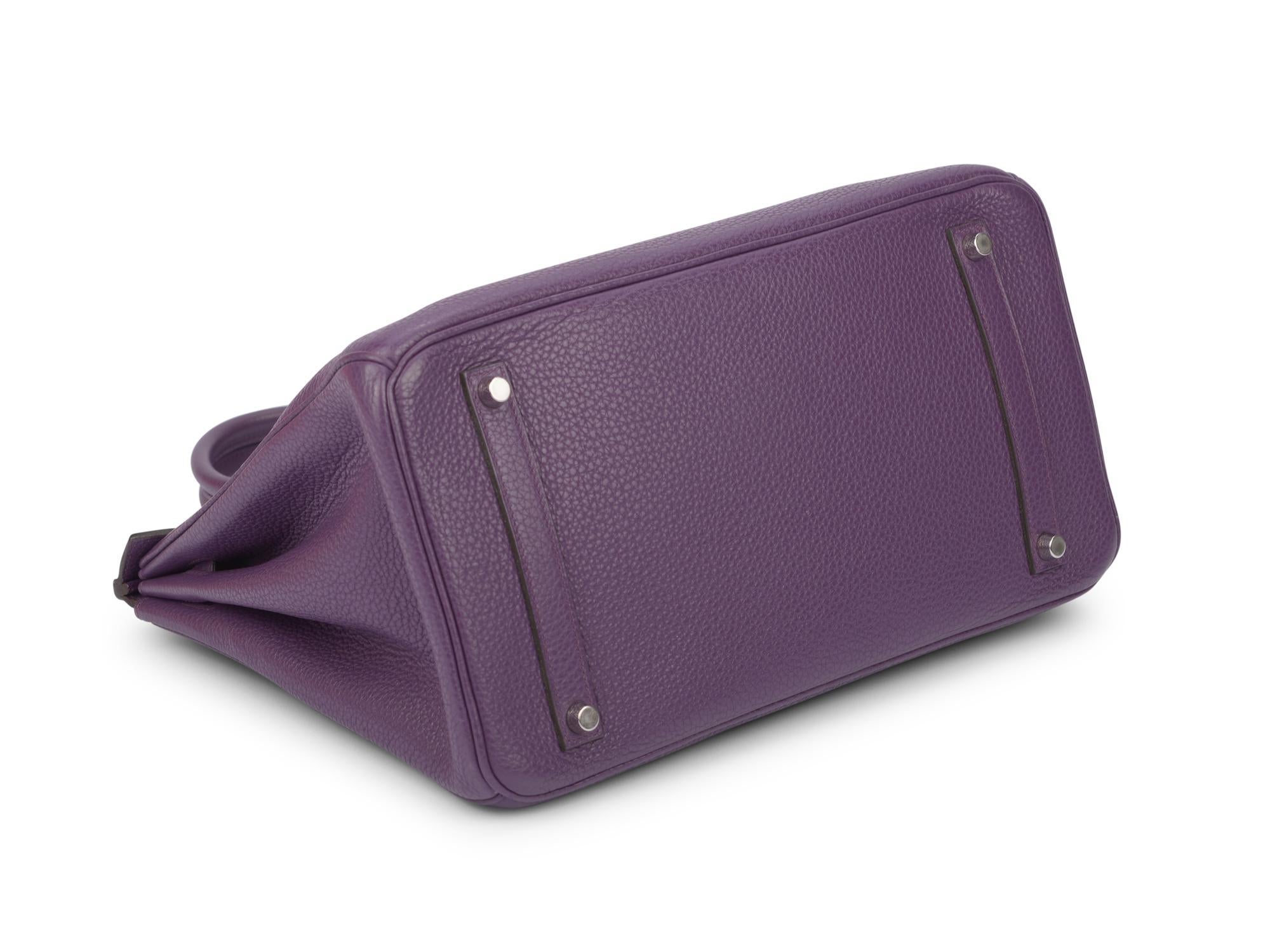 Femenino o masculino Hermès Birkin 35 Violet Togo Palladium en venta