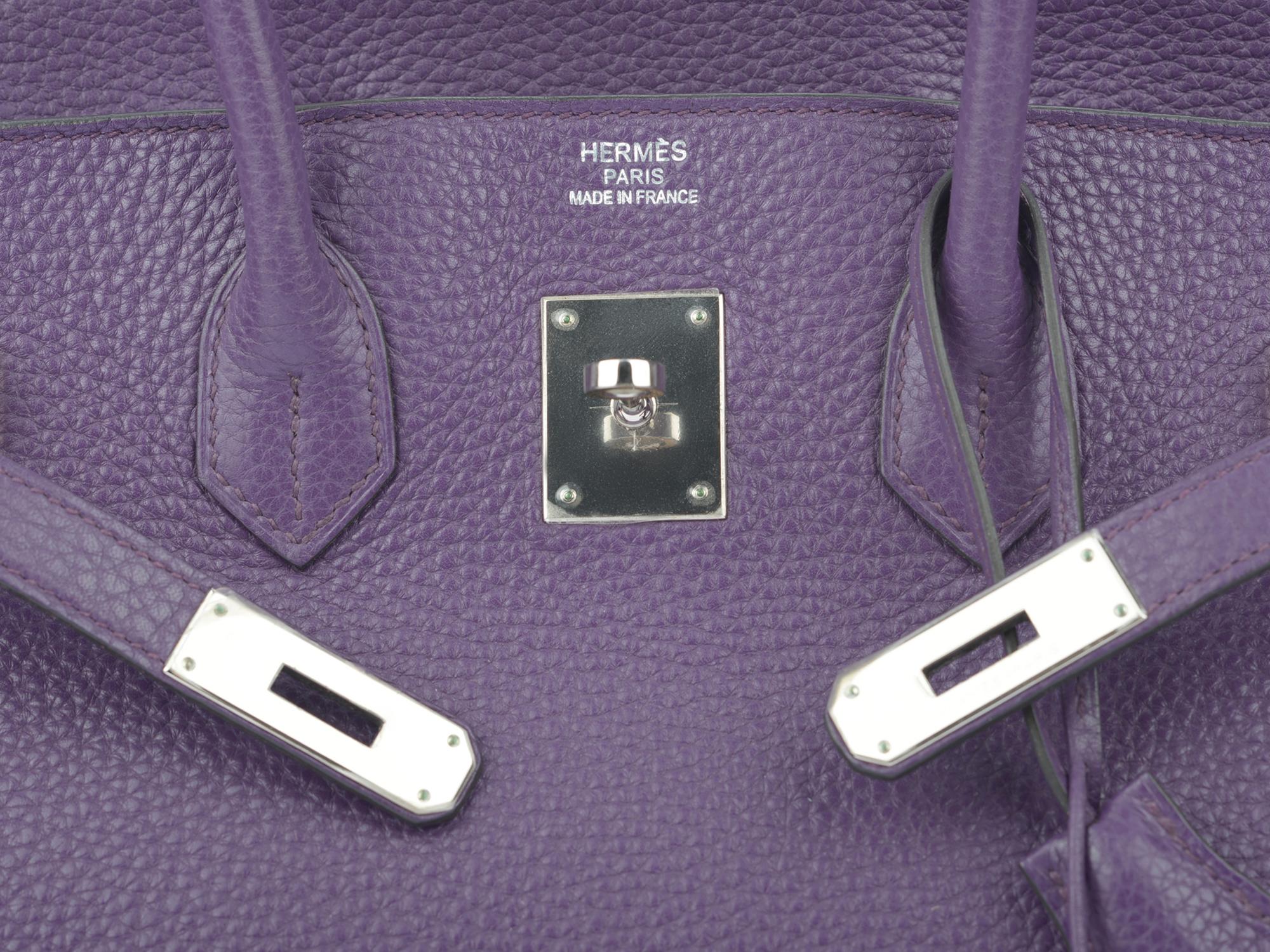 Hermès Birkin 35 Violet Togo Palladium en venta 3