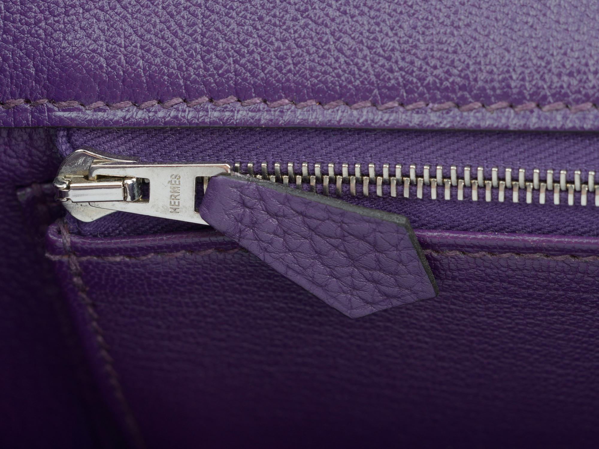 Hermès Birkin 35 Violet Togo Palladium en venta 4