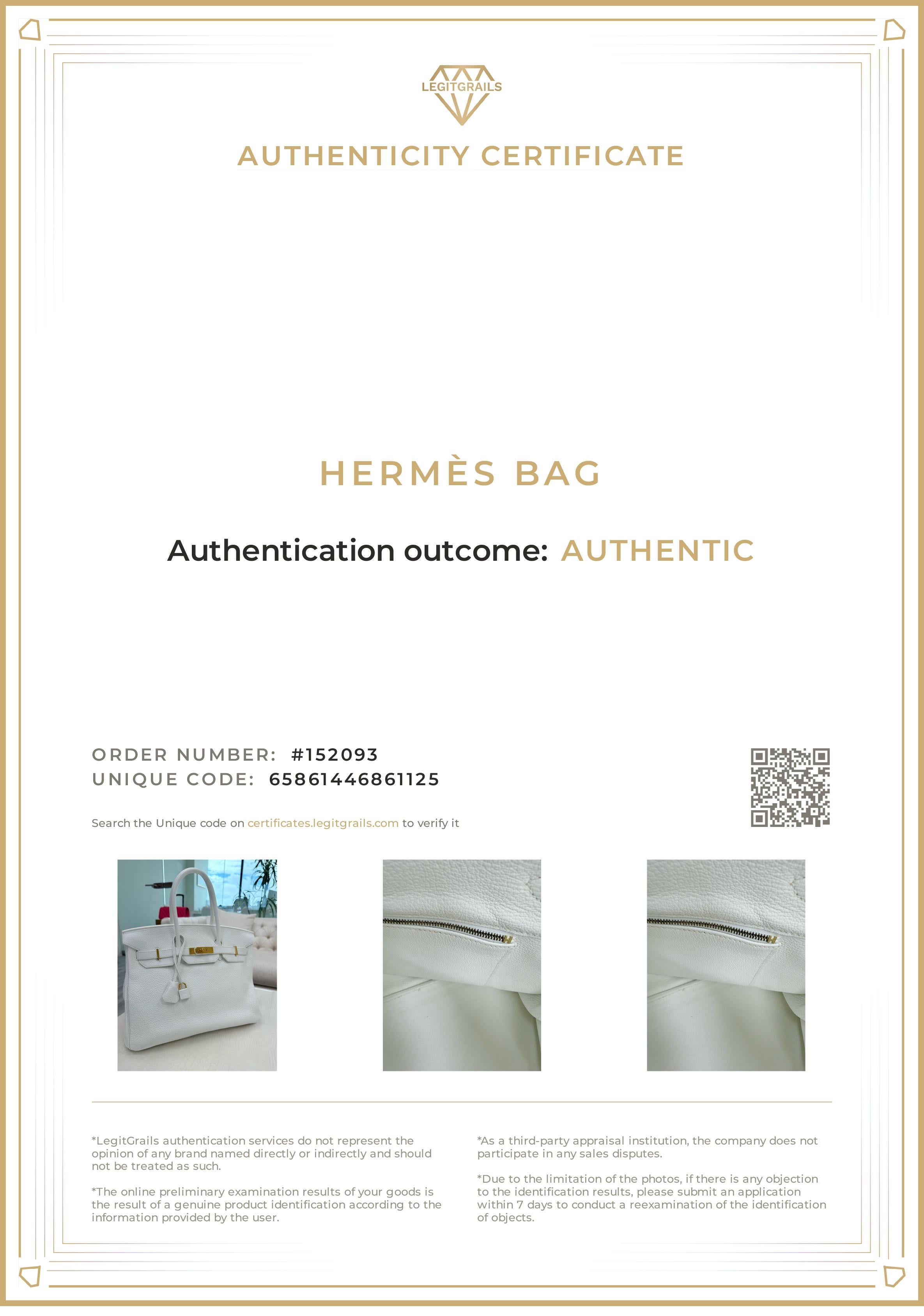 Hermes Birkin 35 Weiß Clemence Leder mit Gold Hardware Handtasche im Angebot 15