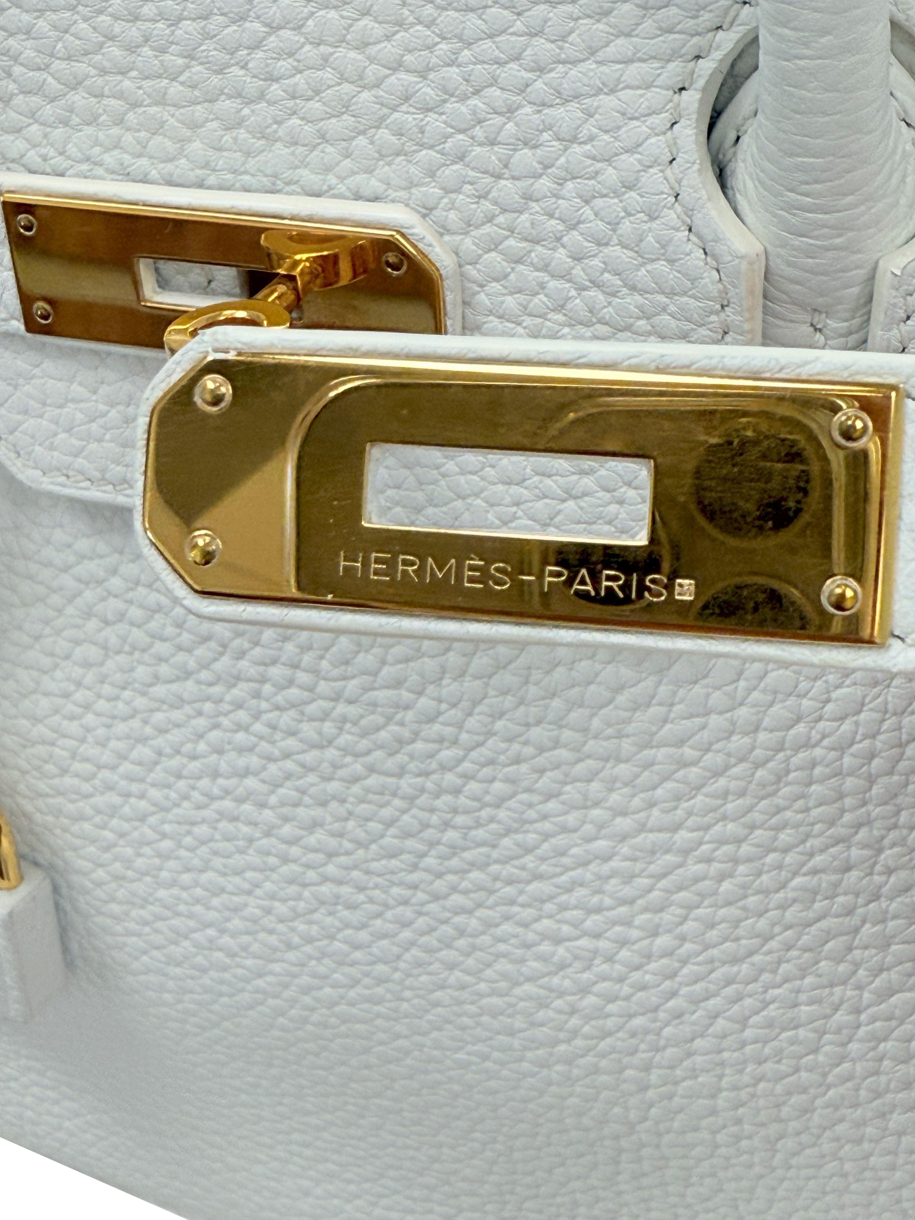 Hermes Birkin 35 Weiß Clemence Leder mit Gold Hardware Handtasche im Angebot 4