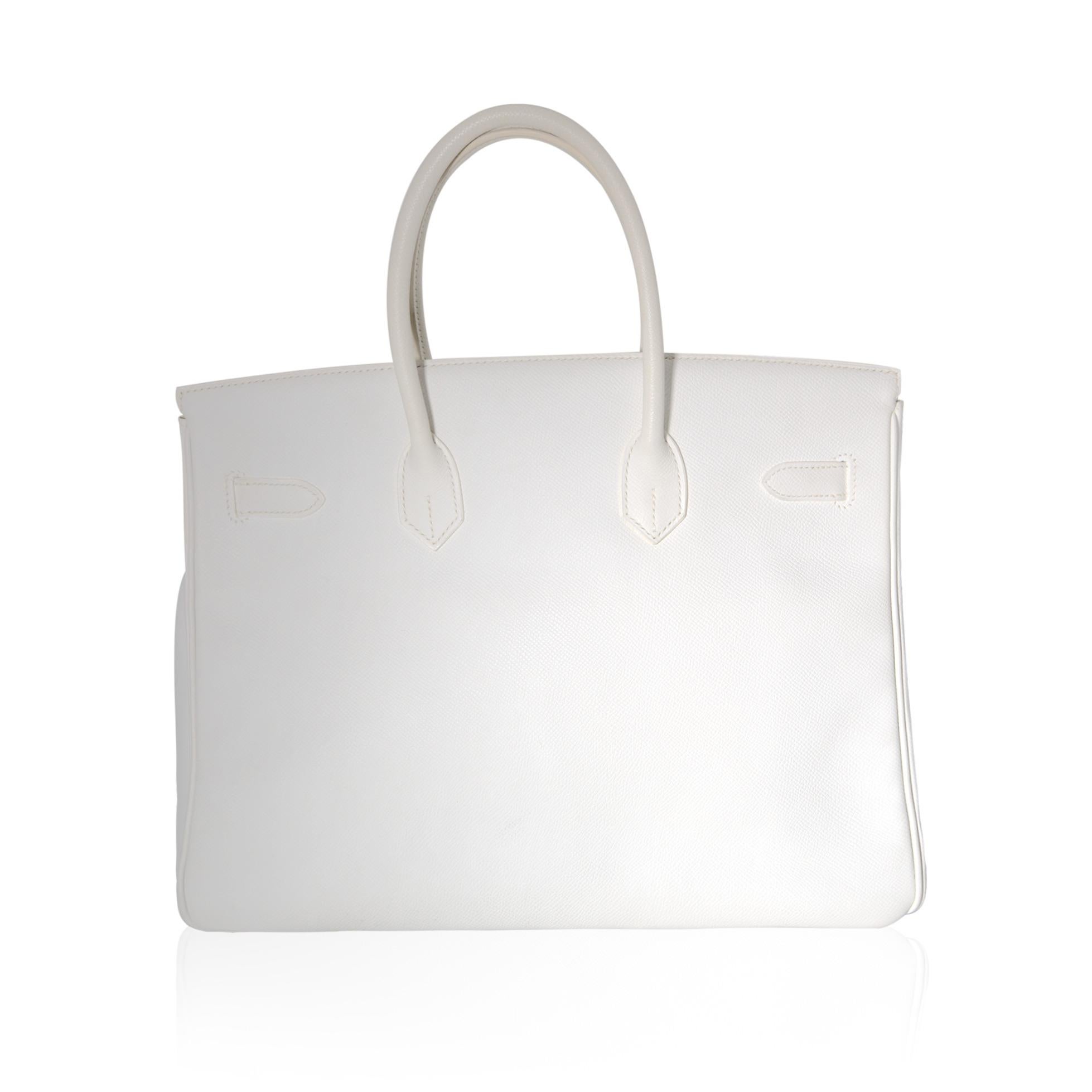 Hermès Birkin 35 Blanc Epsom PHW en vente 2