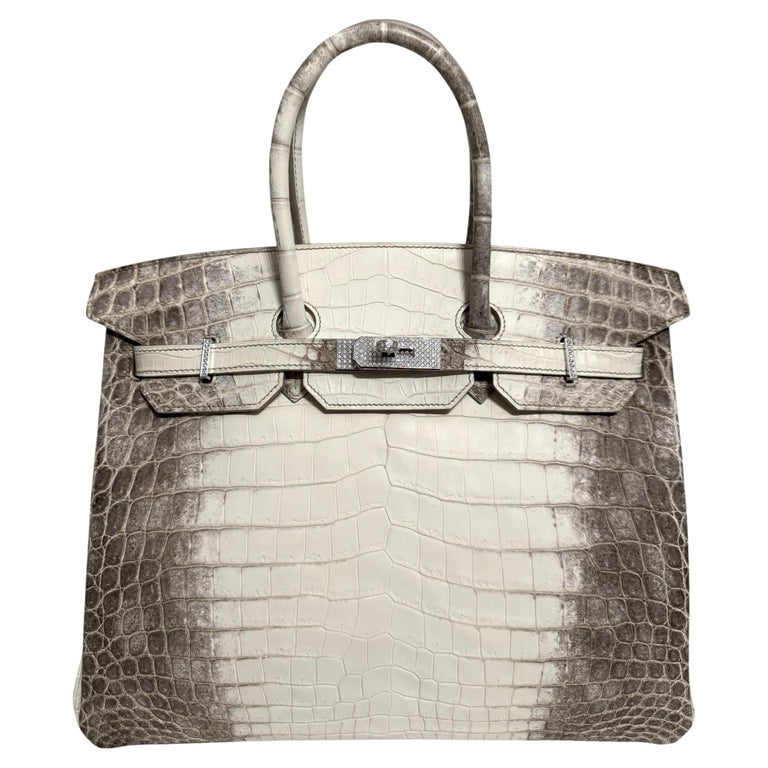 Hermès Birkin 35 White Matte Crocodile Diamond Himalayan, 2014, offered by Lux Addicts