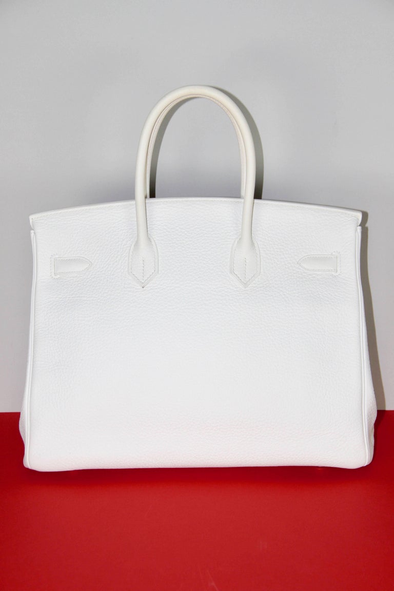 HERMES BIRKIN 35 White Togo Leather Like New For Sale at 1stdibs