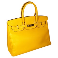 Hermes Birkin 35 Yellow Jaune D'Or Candy Limited Edition Epsom Handbag