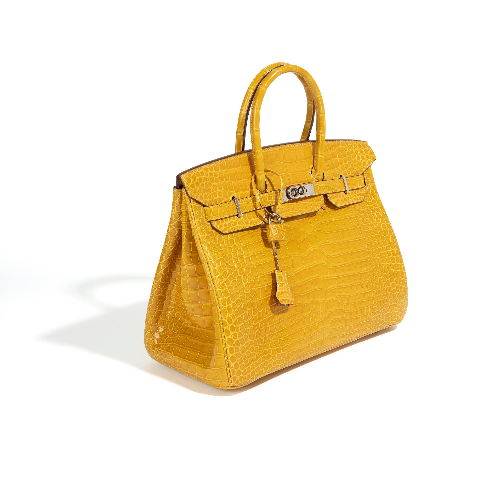 Hermès Birkin 35 Yellow PHW In Excellent Condition For Sale In London, GB