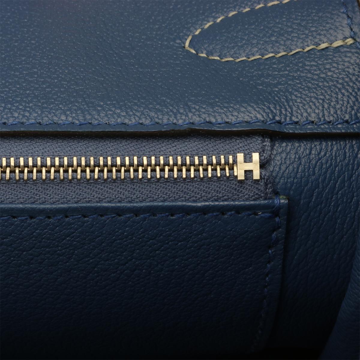 Hermès Birkin 35cm Bag Gris Mouette/Bleu Agate Togo w/Palladium Hardware 2016 9