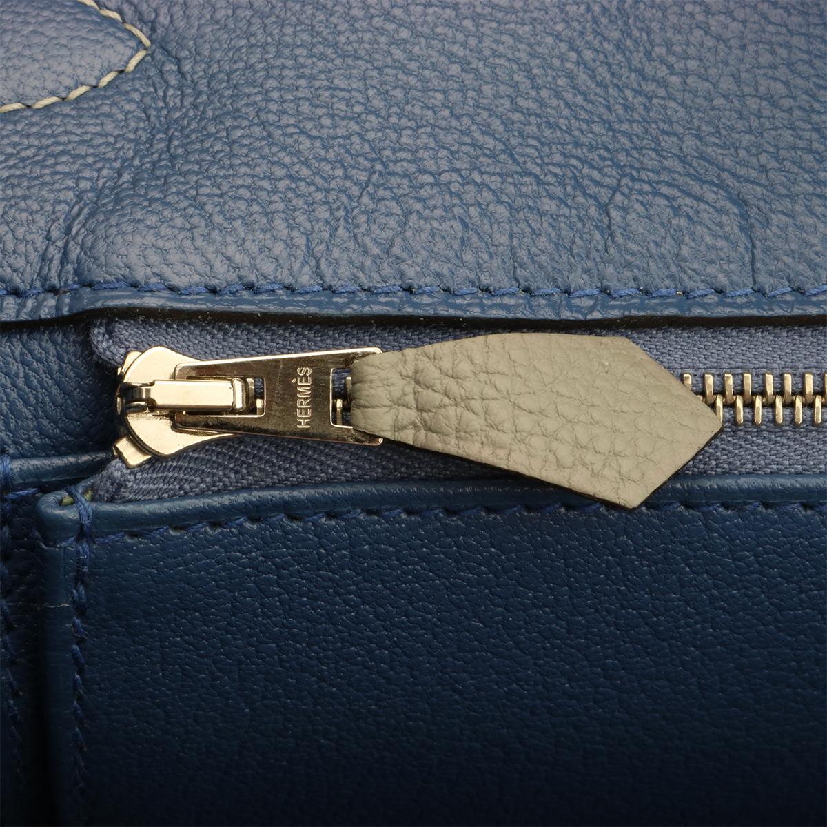 Hermès Birkin 35cm Bag Gris Mouette/Bleu Agate Togo w/Palladium Hardware 2016 10