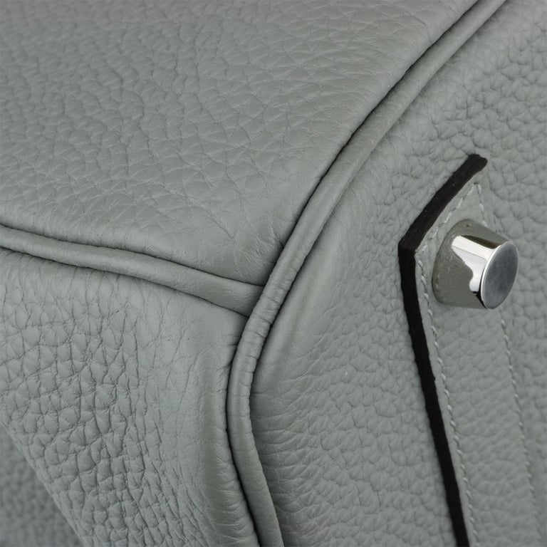 Herm?�s Birkin 35cm Bag Gris Mouette/Bleu Agate Togo w/Palladium Hardware 2016 at 1stDibs