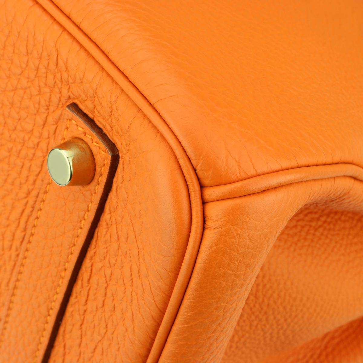 Hermès Birkin 35cm Bag Orange Togo Leather Gold Hardware Stamp N Year 2010 6