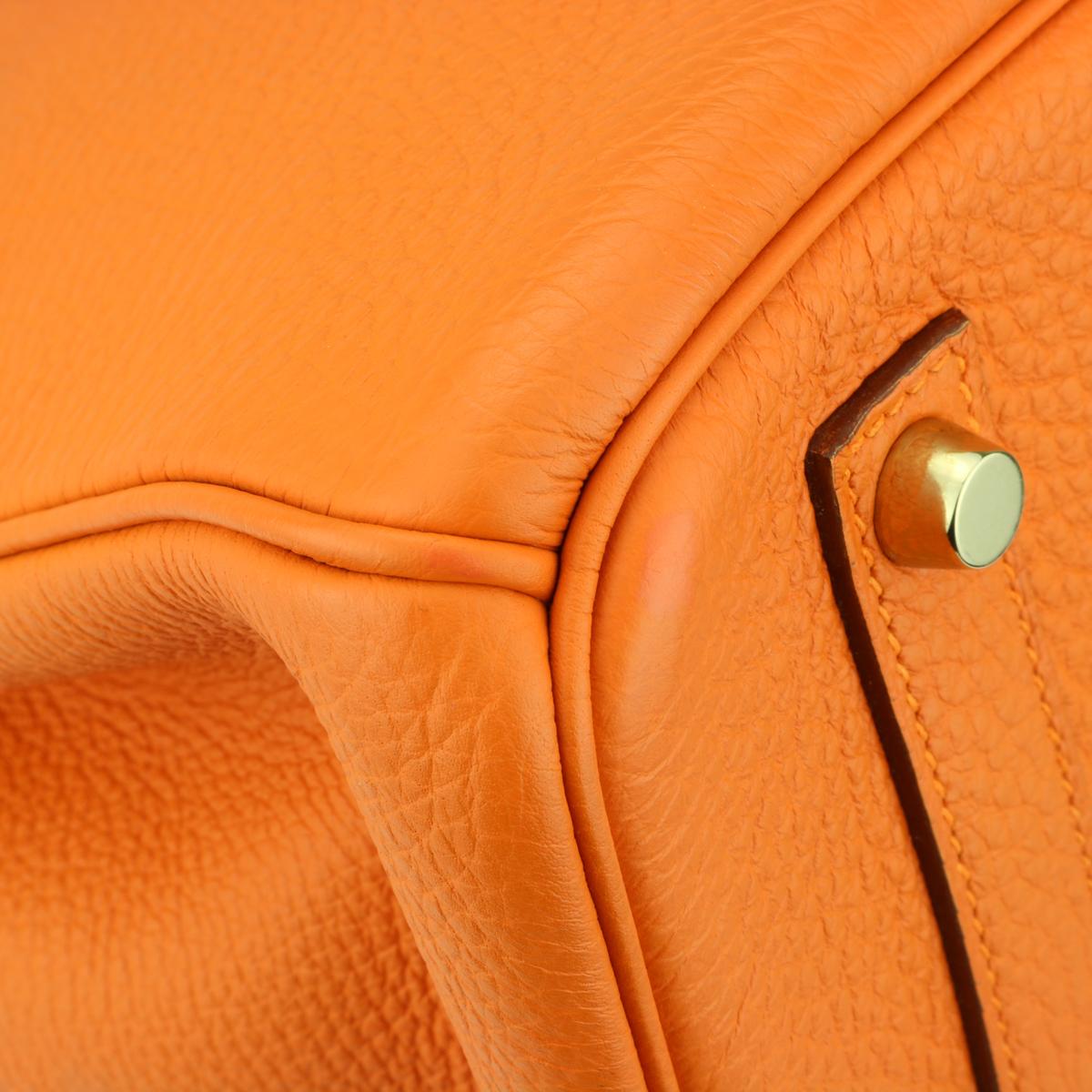 Hermès Birkin 35cm Bag Orange Togo Leather Gold Hardware Stamp N Year 2010 3