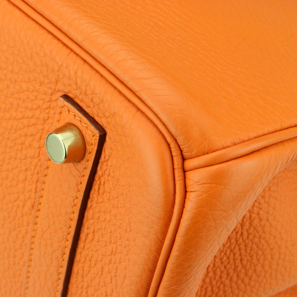 Hermès Birkin 35cm Bag Orange Togo Leather Gold Hardware Stamp N Year 2010 4