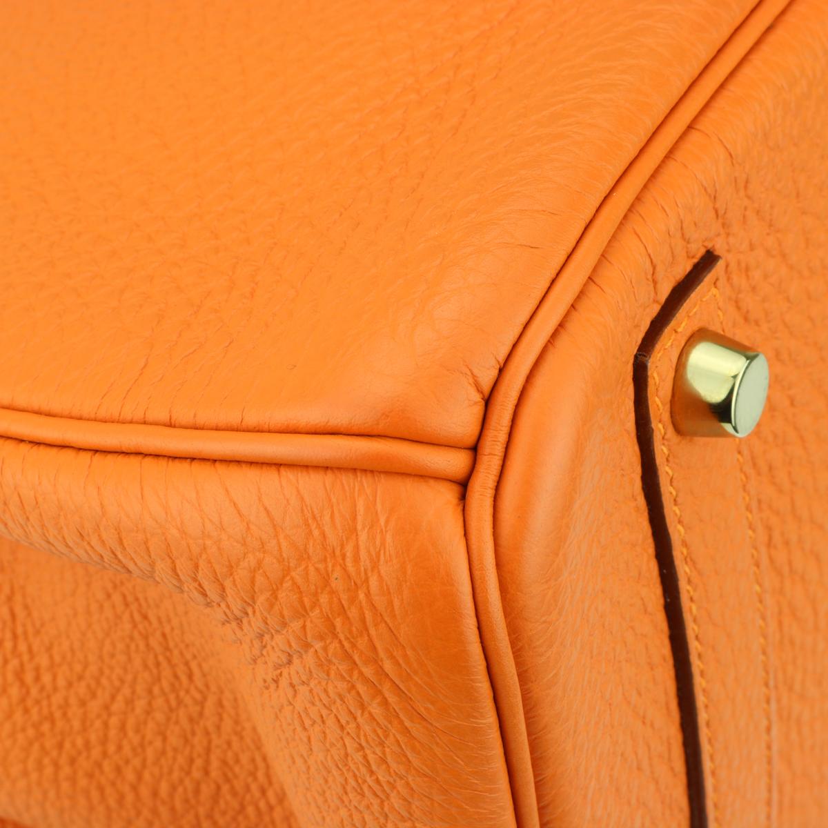 Hermès Birkin 35cm Bag Orange Togo Leather Gold Hardware Stamp N Year 2010 5