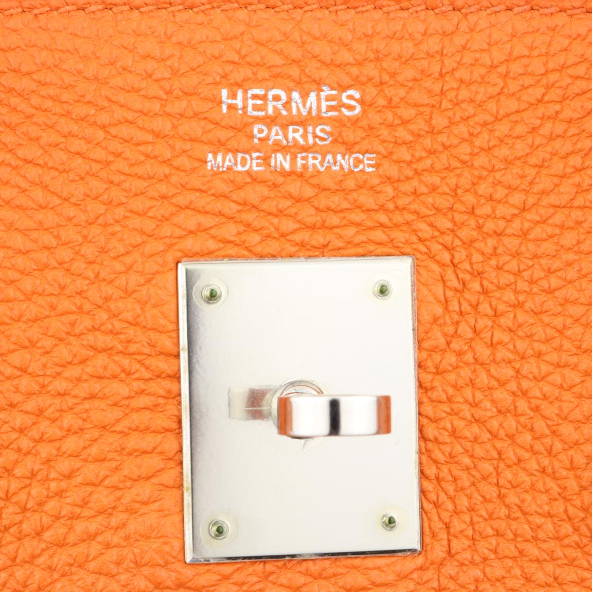 Hermès Birkin 35cm Bag Orange Togo Leather Palladium Hardware Stamp N Year 2010 6