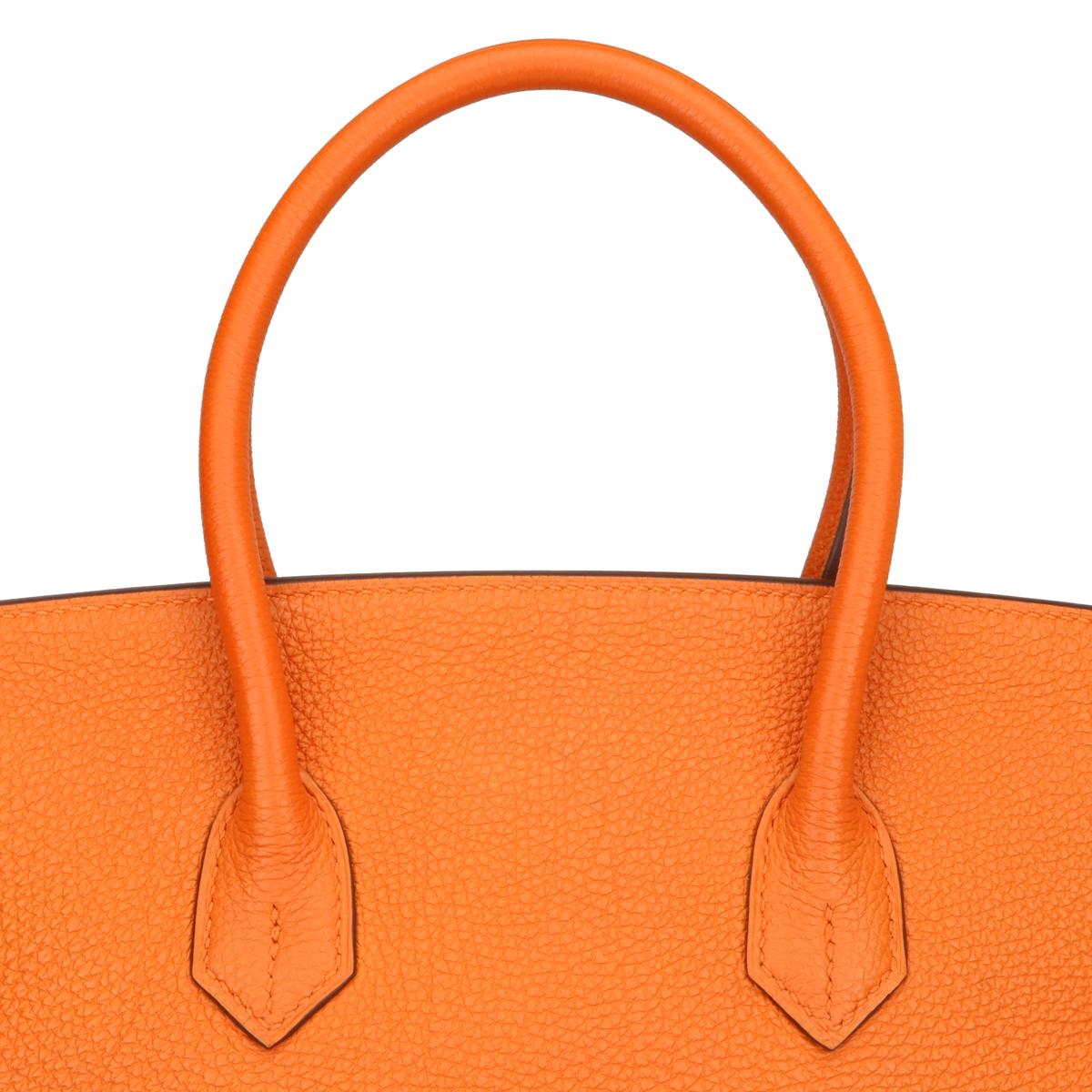 Hermès Birkin 35cm Bag Orange Togo Leather Palladium Hardware Stamp N Year 2010 8