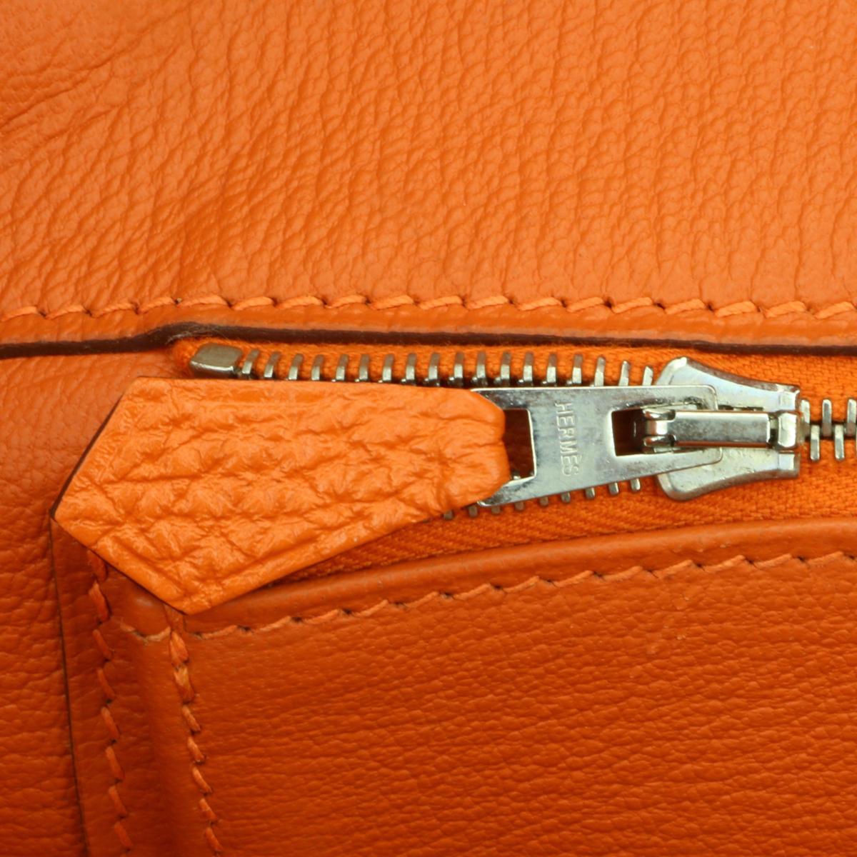 Hermès Birkin 35cm Bag Orange Togo Leather Palladium Hardware Stamp N Year 2010 11