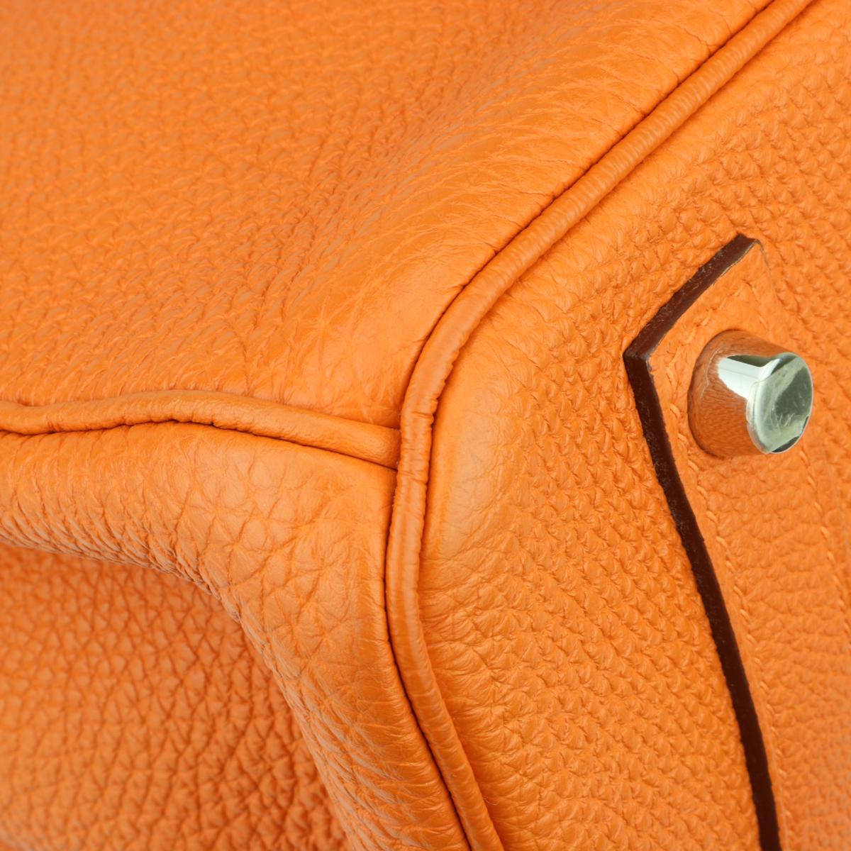 Hermès Birkin 35cm Bag Orange Togo Leather Palladium Hardware Stamp N Year 2010 4