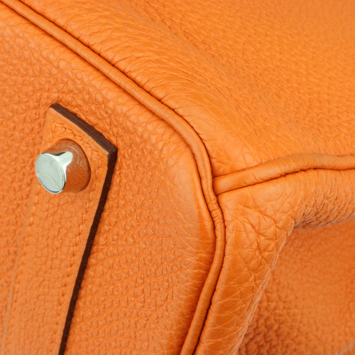 Hermès Birkin 35cm Bag Orange Togo Leather Palladium Hardware Stamp N Year 2010 5