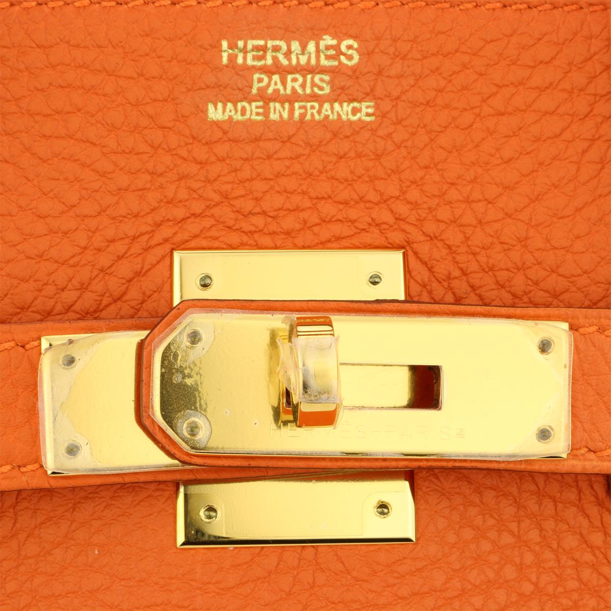 Hermès Birkin 35cm Bag Orange Togo Leather with Gold Hardware Stamp R Year 2014 5