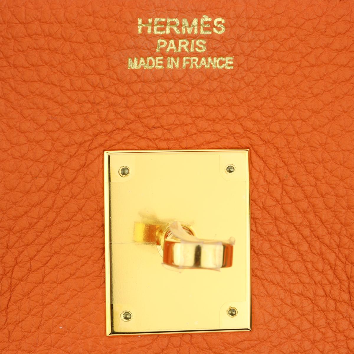Hermès Birkin 35cm Bag Orange Togo Leather with Gold Hardware Stamp R Year 2014 6