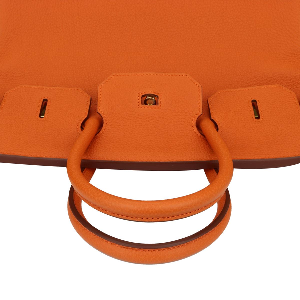 Hermès Birkin 35cm Bag Orange Togo Leather with Gold Hardware Stamp R Year 2014 7
