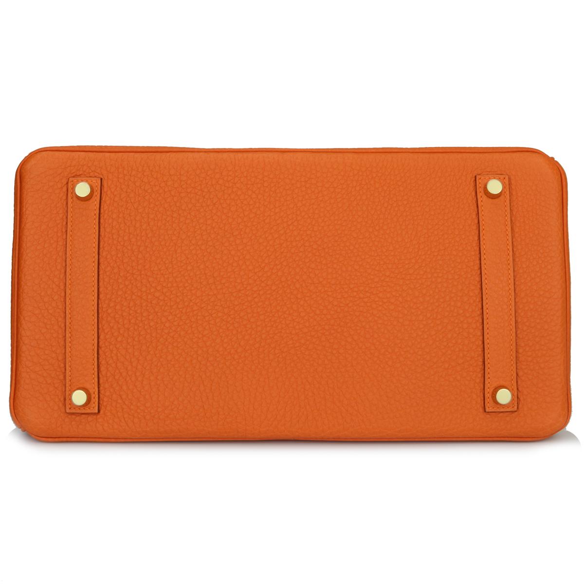 Hermès Birkin 35cm Bag Orange Togo Leather with Gold Hardware Stamp R Year 2014 In Excellent Condition In Huddersfield, GB