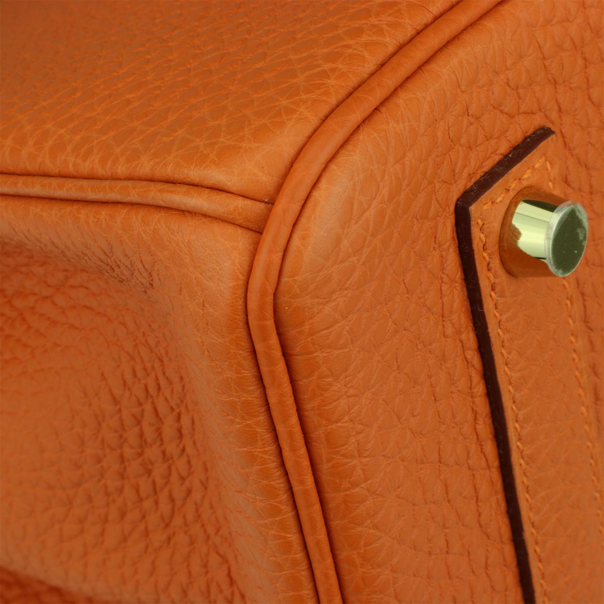 Women's or Men's Hermès Birkin 35cm Bag Orange Togo Leather with Gold Hardware Stamp R Year 2014