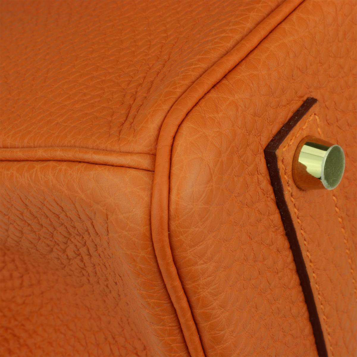 Hermès Birkin 35cm Bag Orange Togo Leather with Gold Hardware Stamp R Year 2014 2