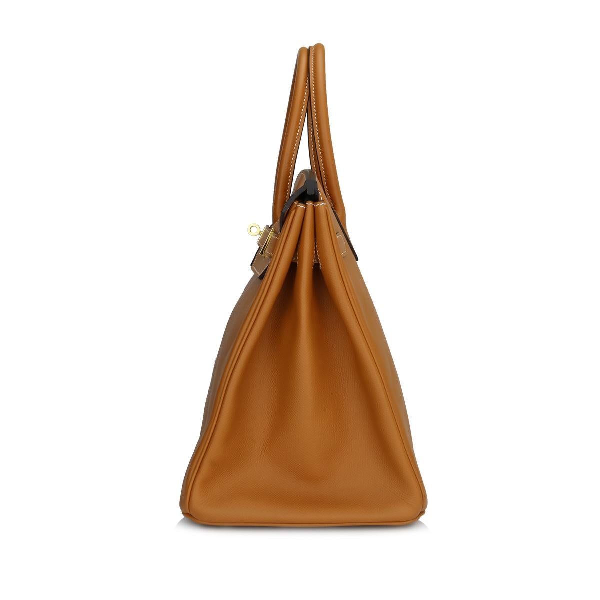 Brown Hermès Birkin 35cm Bag Toffee Epsom Leather with Gold Hardware Stamp A 2017