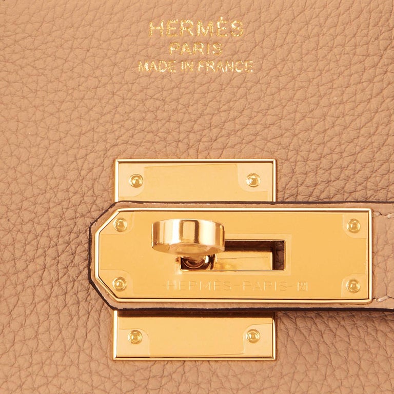 1994 Hermès Birkin 35 Epsom Gold Canvas Top Handle Bag For Sale at 1stDibs