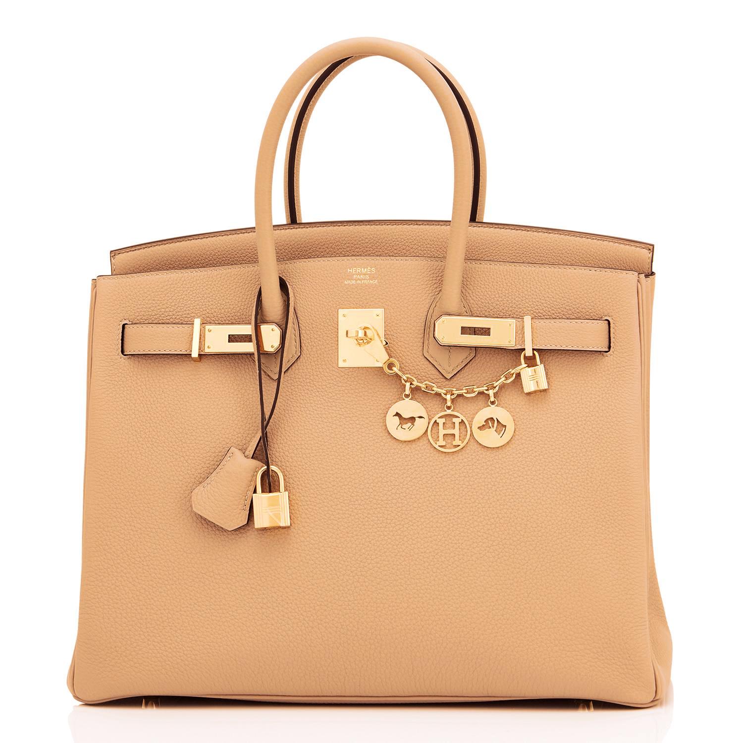 Women's or Men's Hermes Birkin 35cm Biscuit Gold Togo Beige Tan Bag Z Stamp, 2021