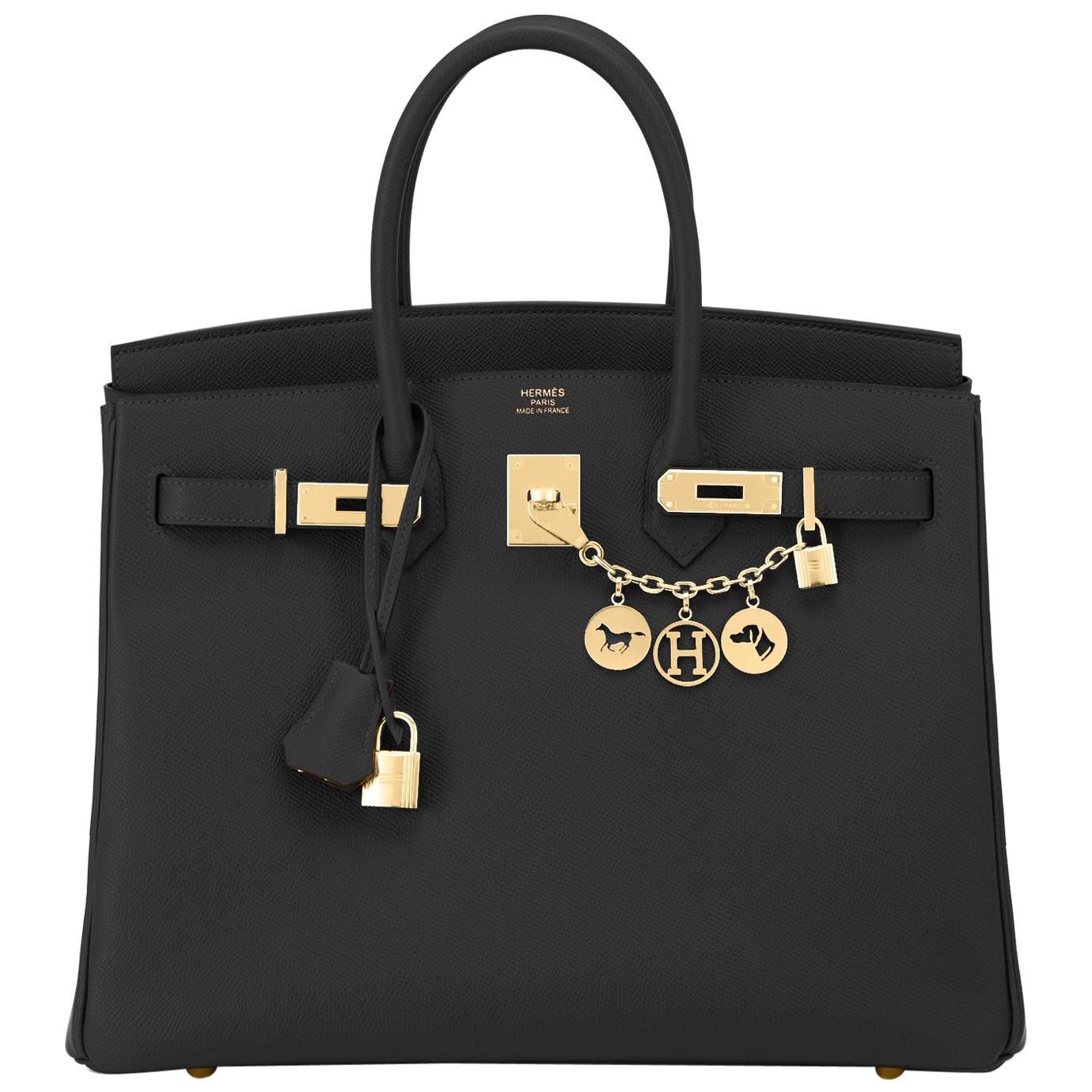 Hermes Birkin 35cm Black Epsom Gold Hardware Y Stamp, 2020