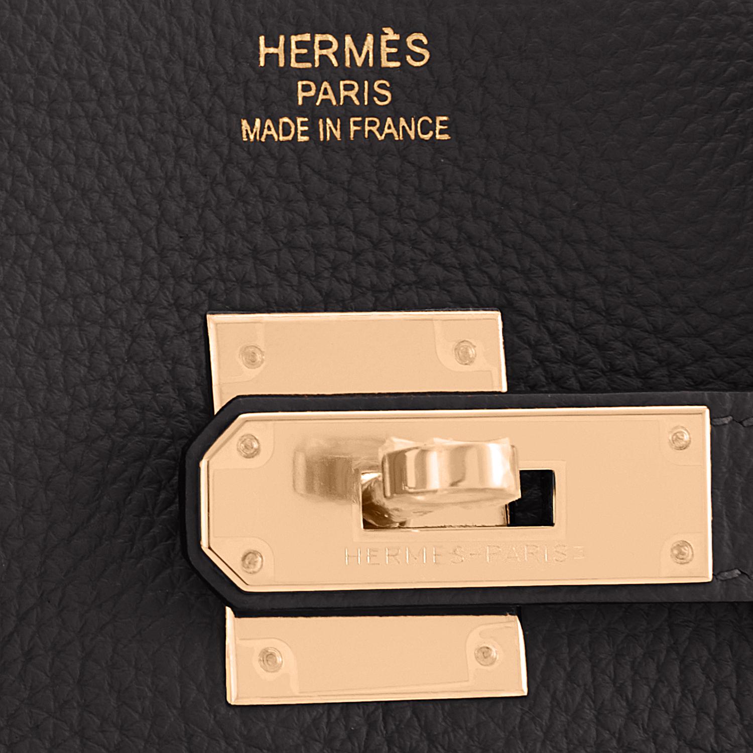 Hermes Birkin 35cm Black Rose Gold Hardware Togo Bag U Stamp, 2022 4