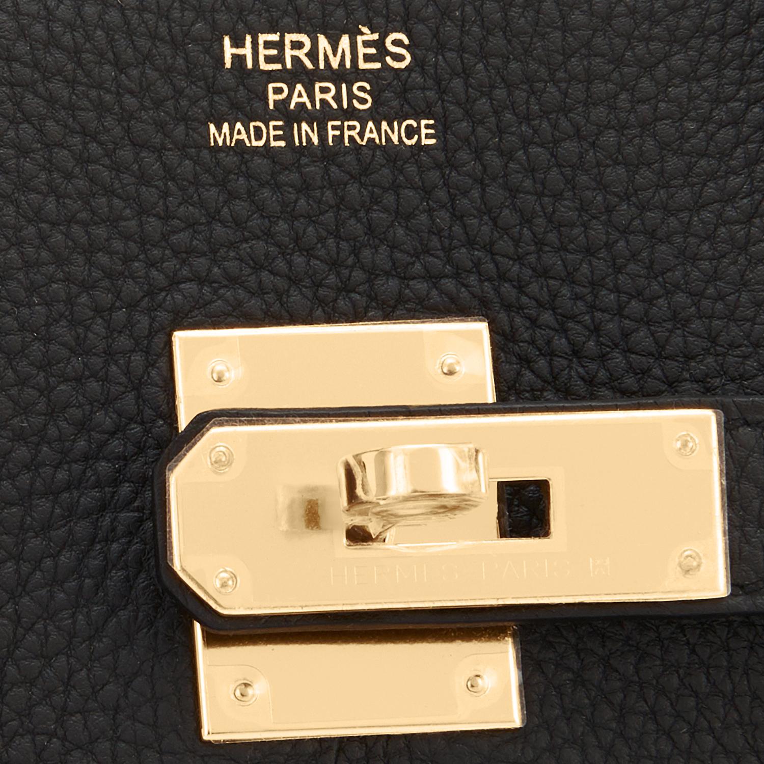 Sac Hermès Birkin 35 cm en cuir Togo noir avec détails dorés et imprimé Z, 2021 3