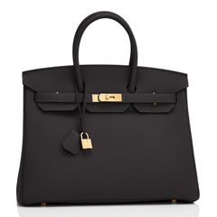 Hermes Birkin 35cm Black Togo Gold Hardware Bag U Stamp, 2022